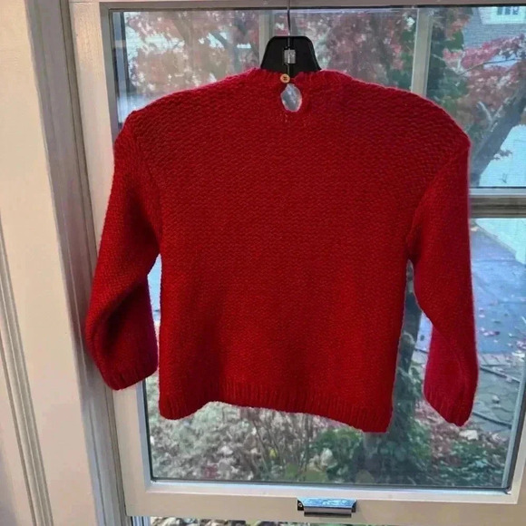 NWT ZARA GIRLS RED CABLE KNIT POPCORN SWEATER  Size 4-5 - Picture 3 of 9